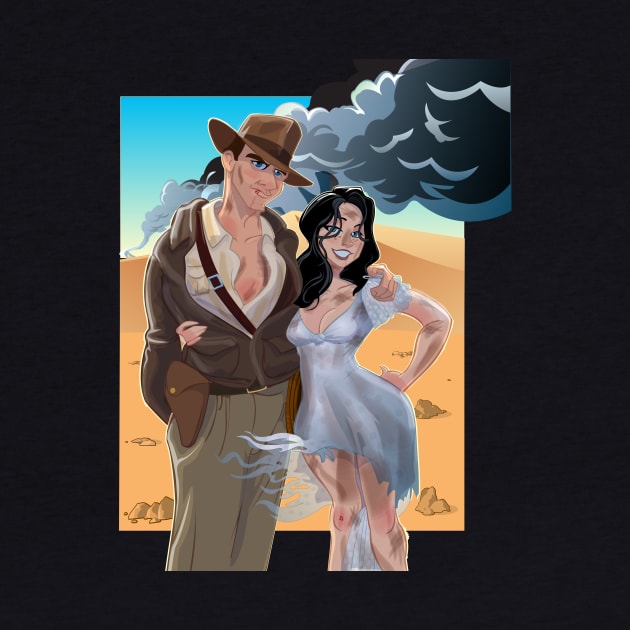 Indiana Jones and Marion Ark Searching by Dan Almanzar / Wonka1701